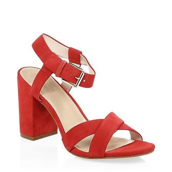 Cole Haan Shoes - Cole Haan | Red Tango Suede Kadi Sandal Heels NWOT